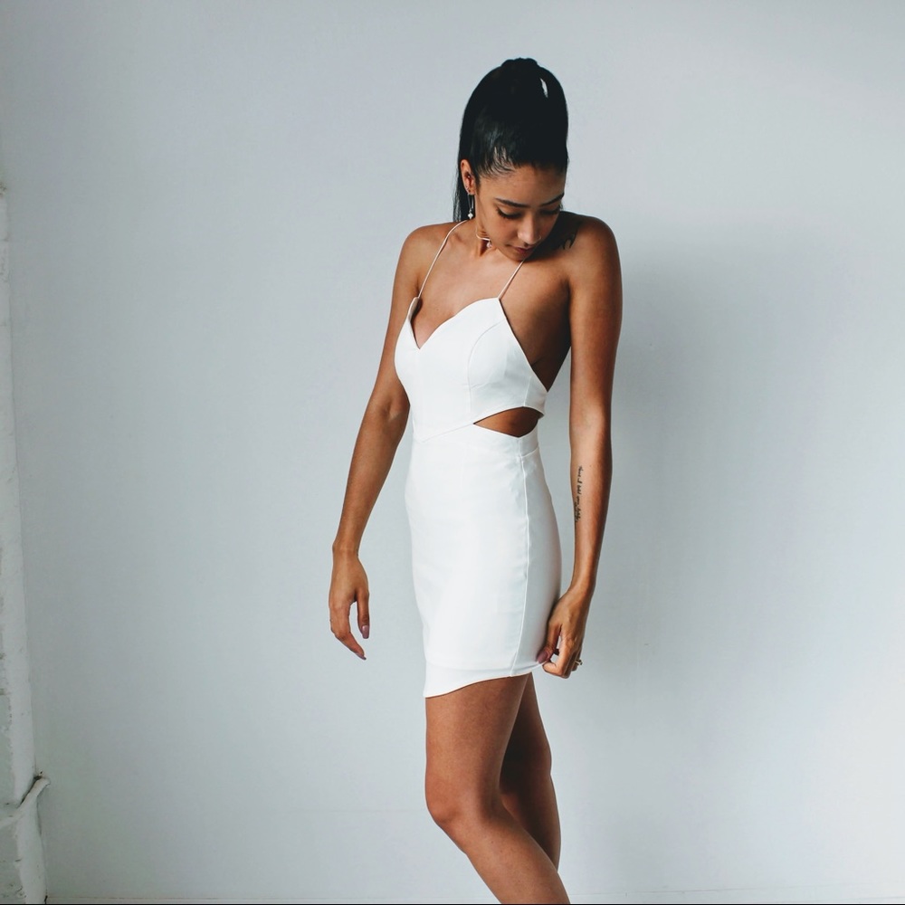 White mini dress